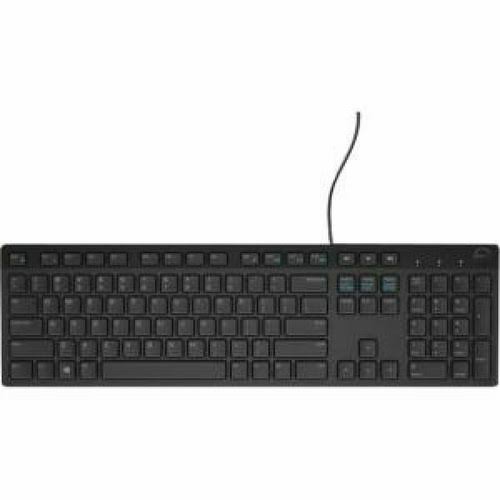 Teclado Dell KB1421 0M377H de teclas silenciosas delgadas, negro, con cable USB QWERTY
