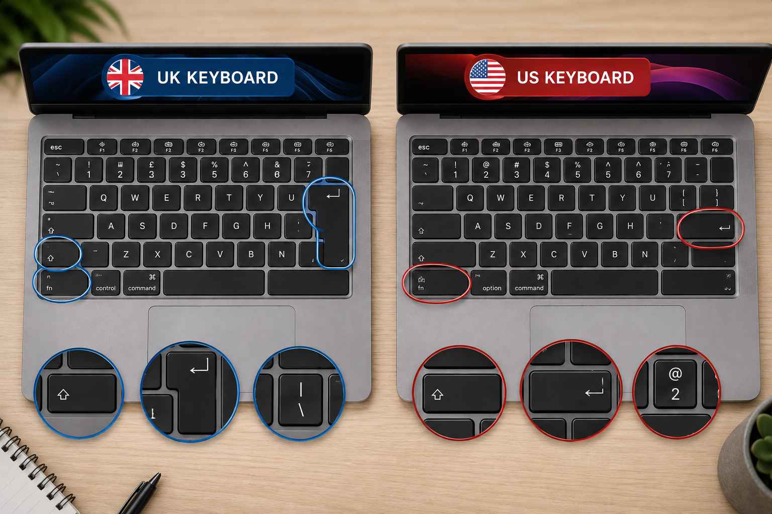 UK vs US Keyboard Layout What Actually Changes